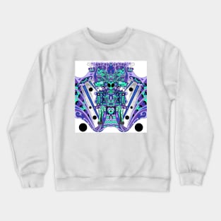 mictlan alien ecopop in transfer spaceship pattern art Crewneck Sweatshirt